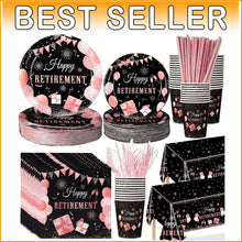 Load image into Gallery viewer, Sophisticated 452-Piece Rose Gold Party Supplies: Celebrate Retirement in Style