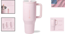 Load image into Gallery viewer, Traveler 40 oz Leak-Resistant Water Bottle with Flip Straw - Pink Sand Charm