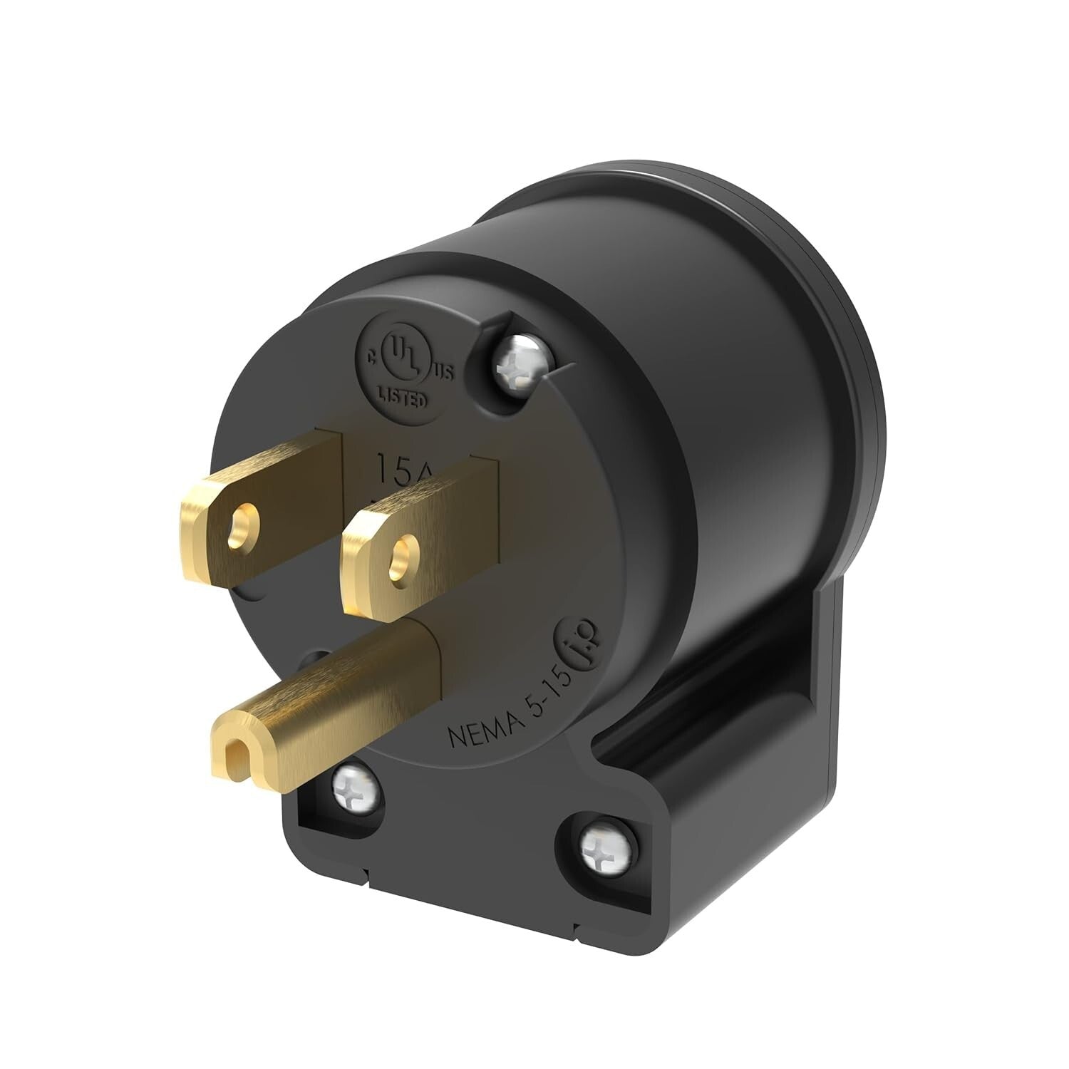 15 Amp Right Angle NEMA 5-15P Plug Connectors for Generators - 10 Pack