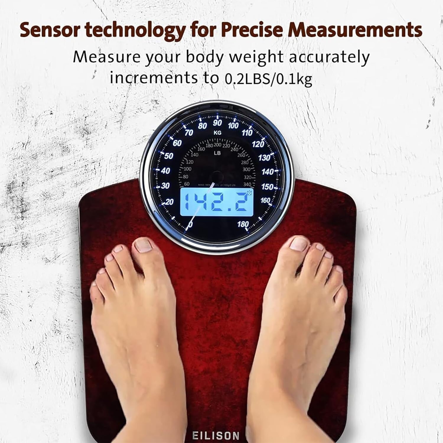 Tempered Glass 2-in-1 Weighing Scale with Step ON & Auto Calibration Technology