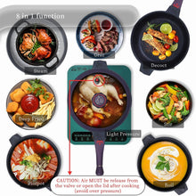 Load image into Gallery viewer, Stylish 8-in-1 5Qt Nonstick Skillet - Purple, Detachable Handle, Induction Ready