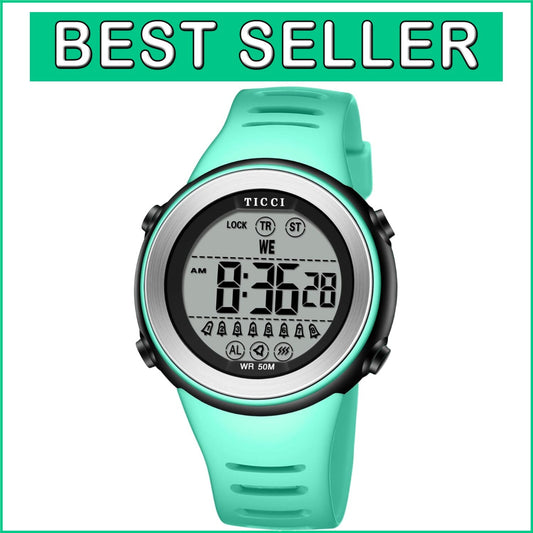 Unisex Waterproof Watch with 8 Vibrating Alarms - Ideal for Medication Reminders