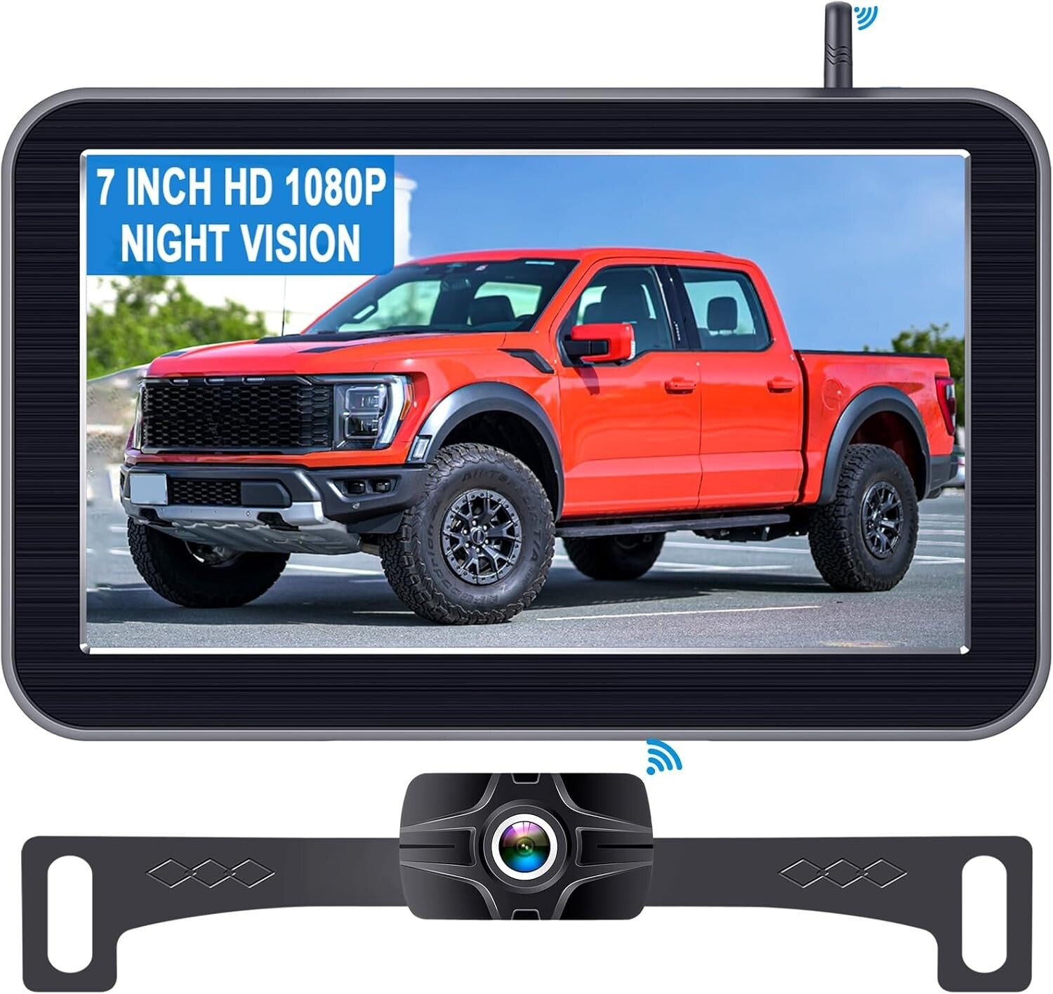 7-Inch HD 1080P Wireless Backup Camera - Night Vision & Waterproof for Trucks