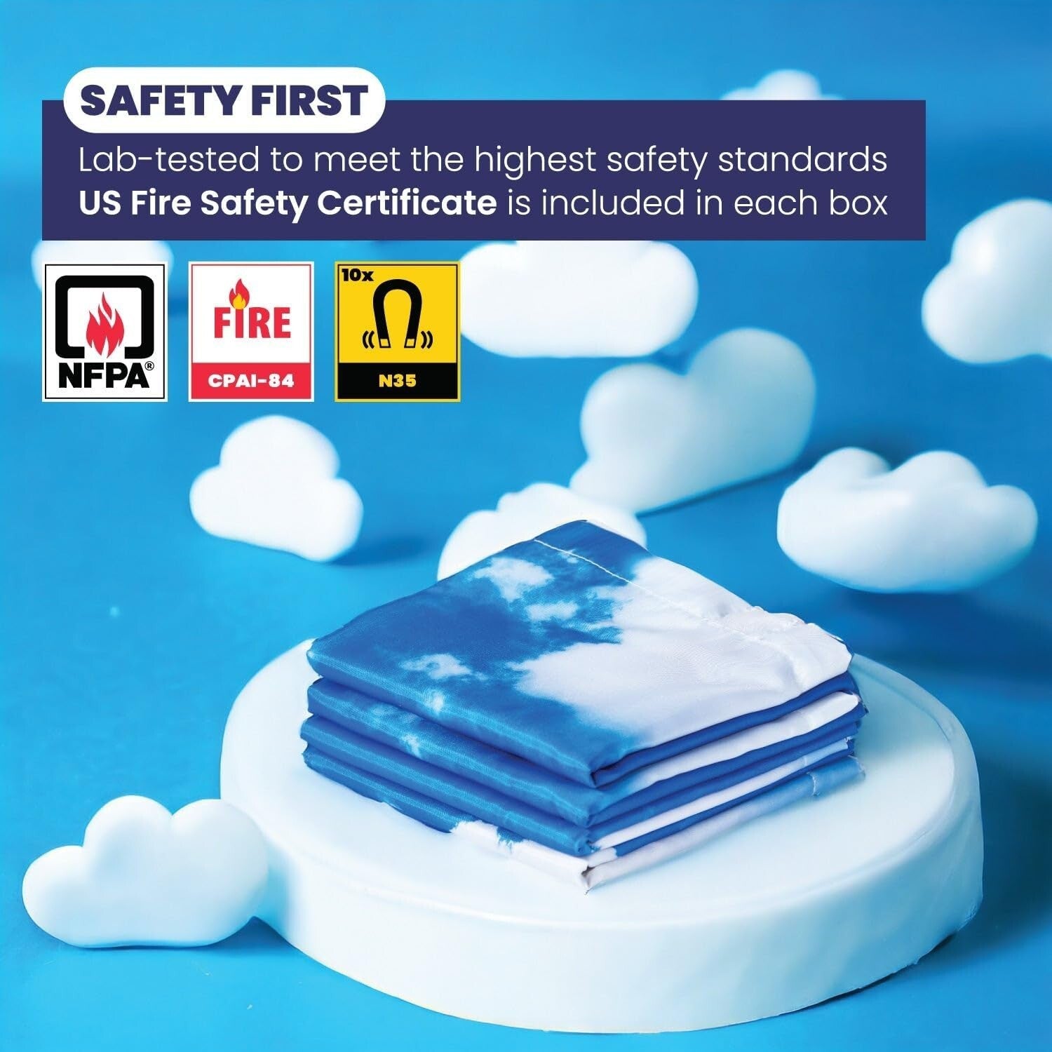 Flame Retardant 8-Pack Summer Sky Ceiling Light Covers for Classrooms & Offices