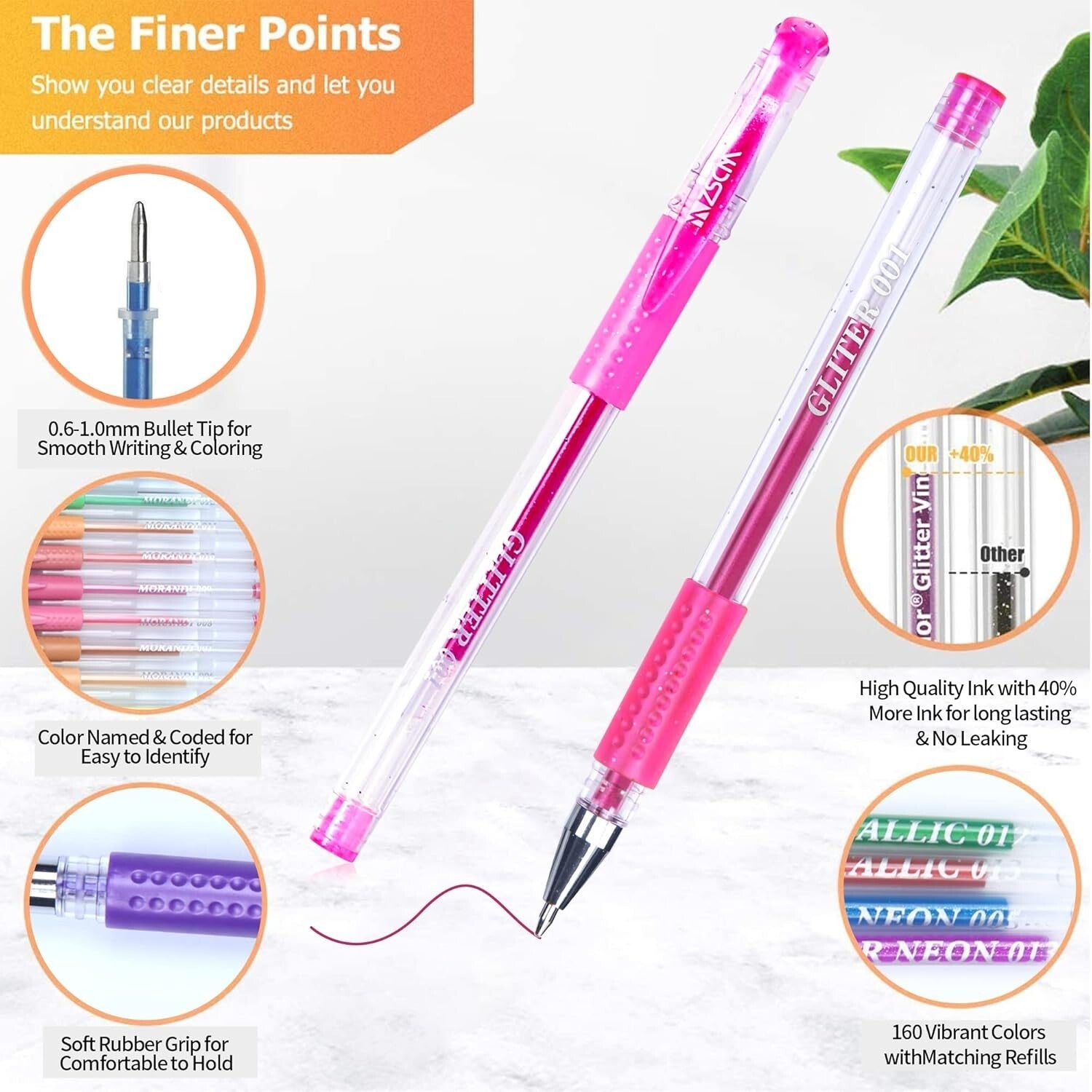 320-Piece Gel Pen Set: 160 Colors with Metallic & Glitter Options for Artists