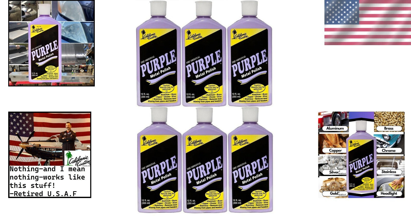 FAA Certified Purple Metal Polish - Safe for Aluminum, Brass, Copper and More