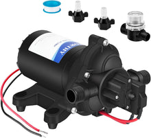 Load image into Gallery viewer, Compact 12V Water Pump with 45PSI Pressure Switch - Ideal for RVs &amp; Campers