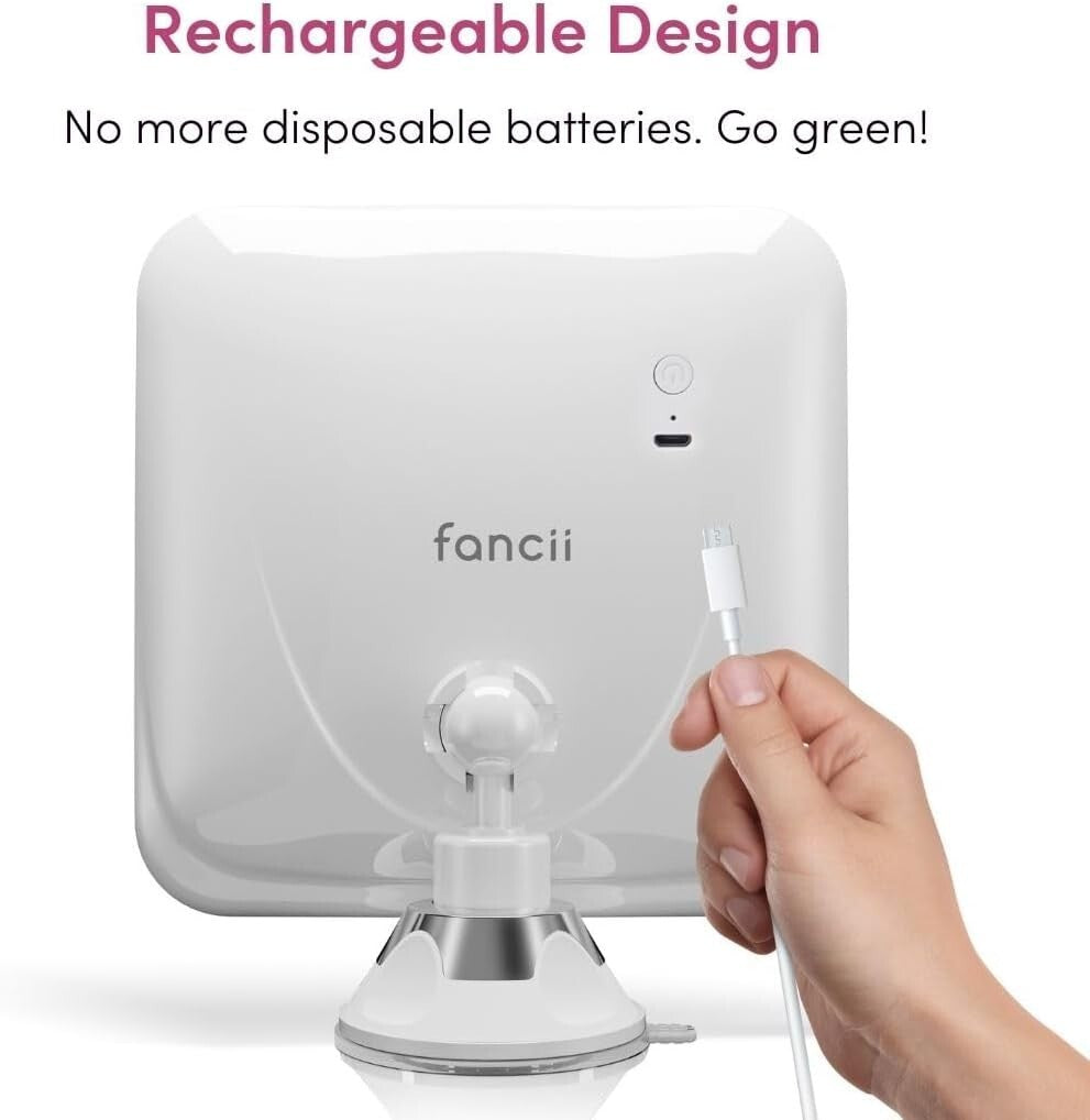 Dimmable Touch Control 10X Magnifying Mirror with 360-Degree Swivel for Easy Use