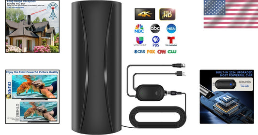 High-Performance 1000+ Miles Indoor TV Antenna – 525 Channels with Smart IC Tech
