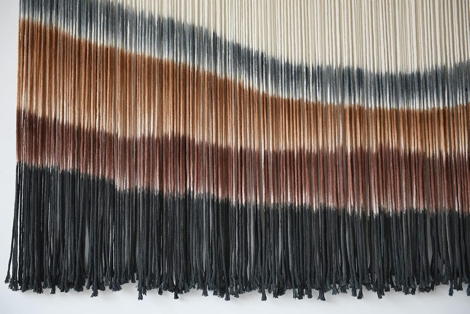 Intricate Coffee Brown Macrame Wall Hanging: Handcrafted Tie-Dye Tapestry