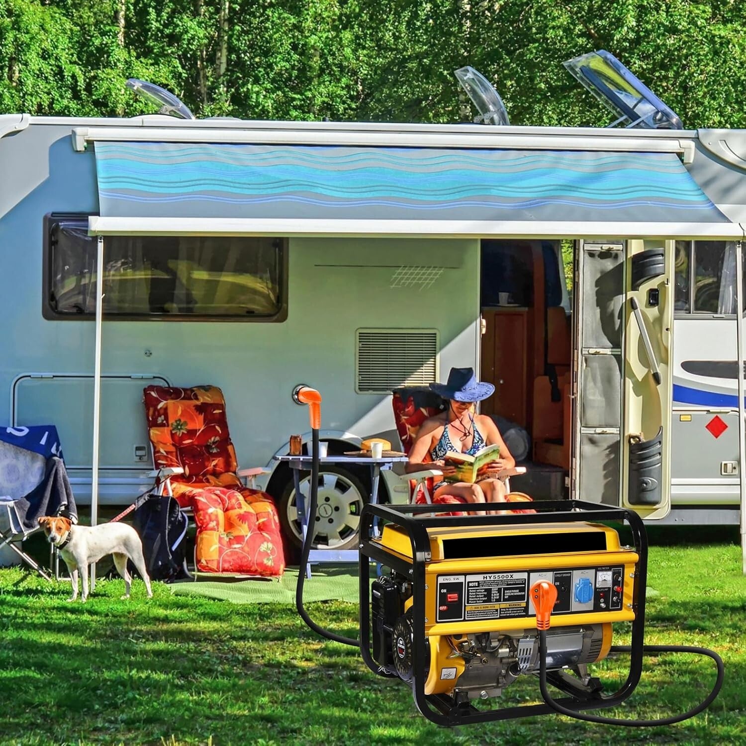 Durable 10ft 30 Amp RV Extension Cord with Twist Lock & Reverse Polarity Light