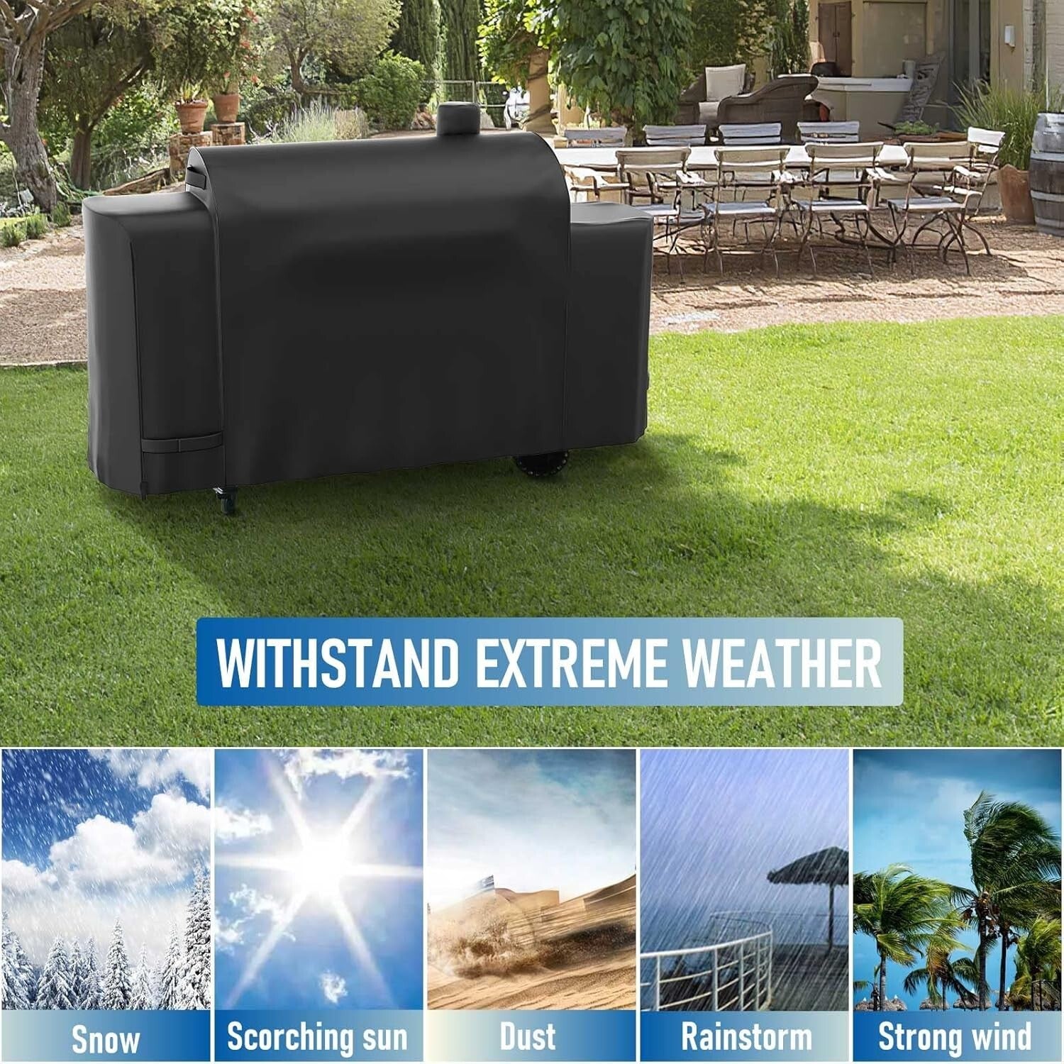 600D Heavy-Duty Pit Boss Grill Cover for PB1100 Pro Series & 1230 Combo Grills