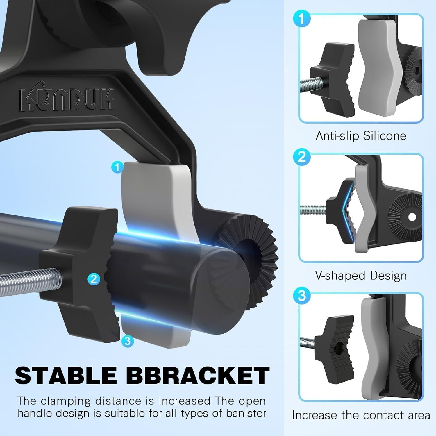 Upgraded Fishing Rod Holder with Effortless 360° Dual Rotation & Secure Grip