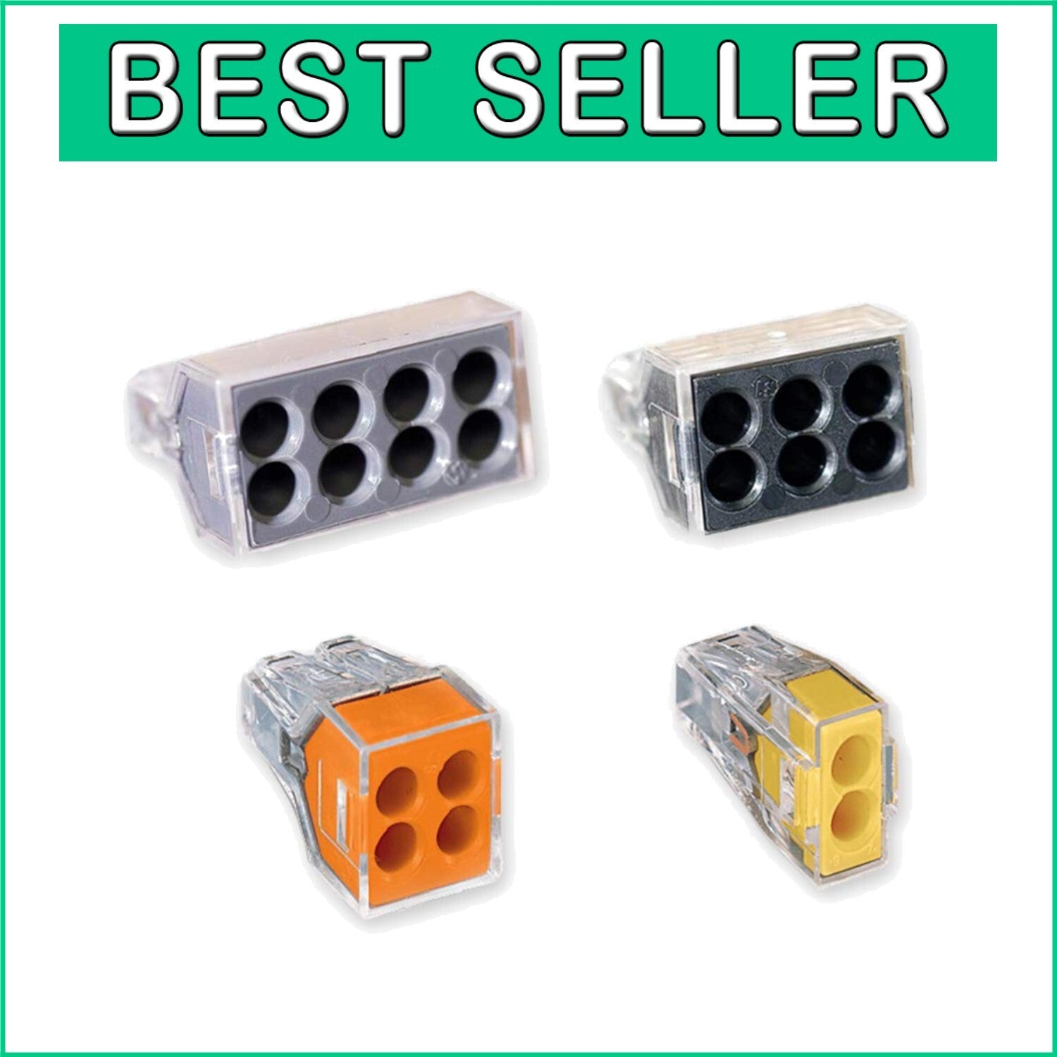 Assorted 300-Piece Push Wire Connector Kit - Ideal for Electricians & DIYers
