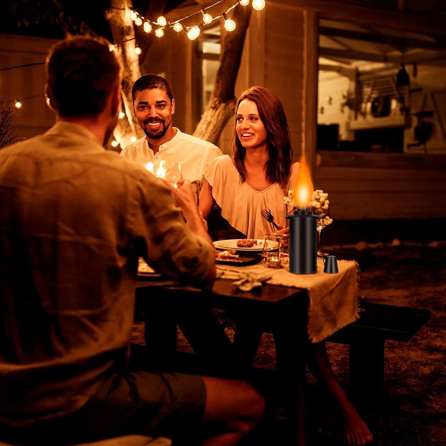 16 oz Outdoor Torch Canisters with Wicks - Ideal for Lawn and Patio Ambiance