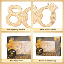 Load image into Gallery viewer, Glamorous Gold and Black Bottle Openers - 50 Packs for 80th Anniversary Parties