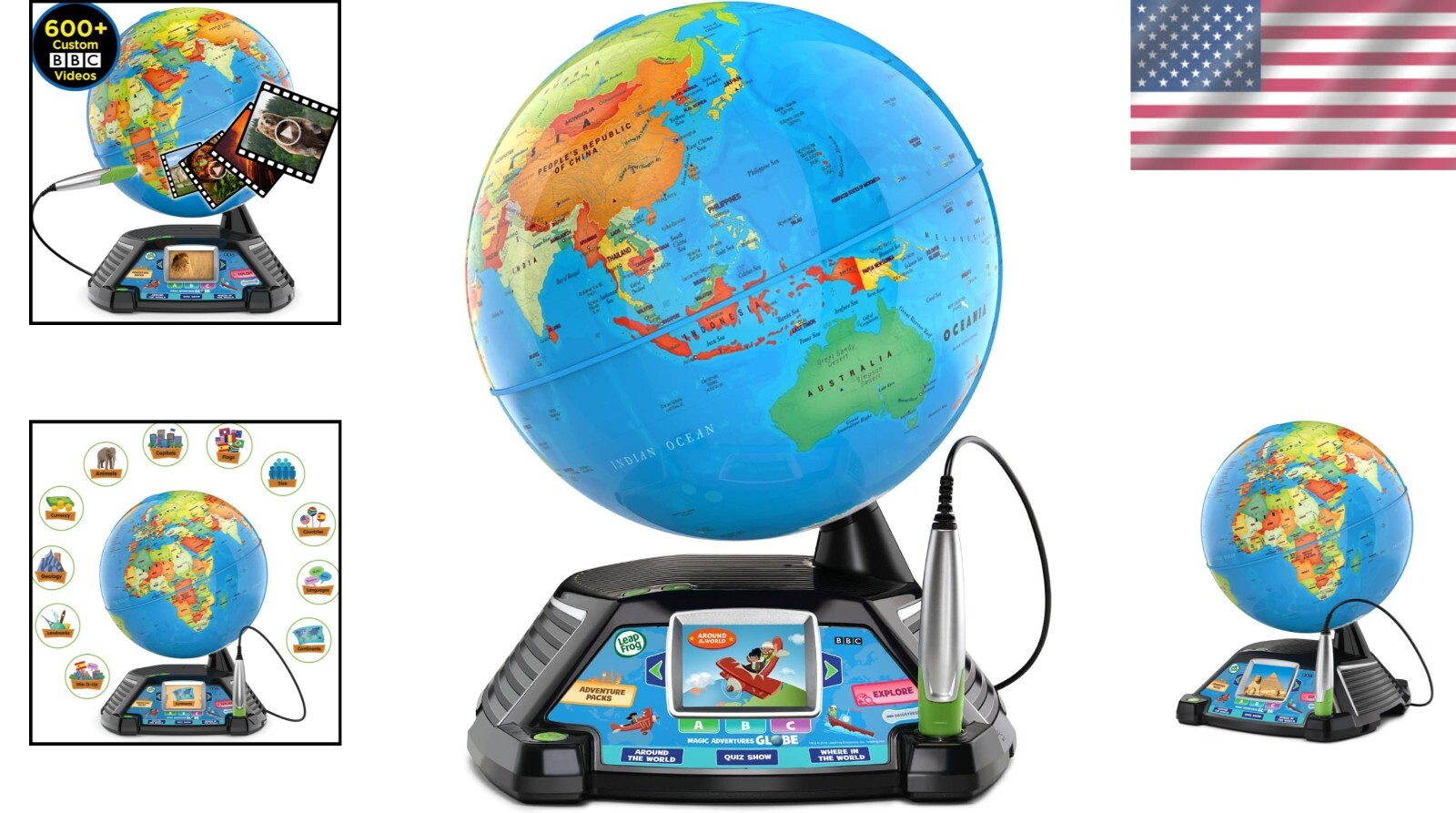 Frustration-Free 10" Kids Globe with Stylus & 5+ Hours of BBC Learning Videos