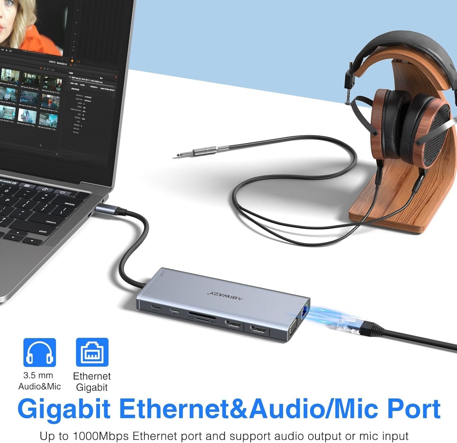14-in-1 USB C Hub with Dual 4K HDMI & Gigabit Ethernet for Maximum Efficiency