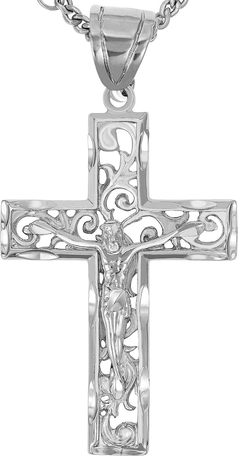 Elegant 24k Gold Crucifix Necklace with Lifetime Replacement Guarantee