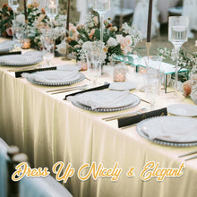 Load image into Gallery viewer, Seamless 4 Pk Beige Polyester Table Cloths - Perfect for Special Occasions