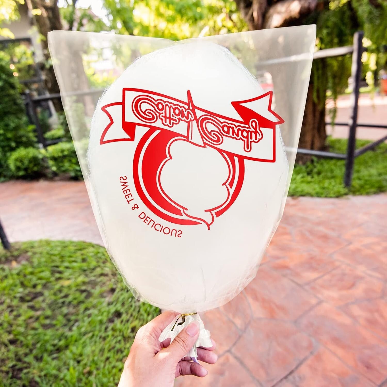 500 Cotton Candy Bags with Clown Print - Large Party Essential, 11.8 x 17.7 Inch