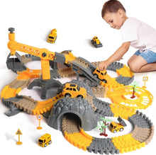 Load image into Gallery viewer, Flexible Race Track Set with Construction Vehicles - Safe for Kids 3-6 Years