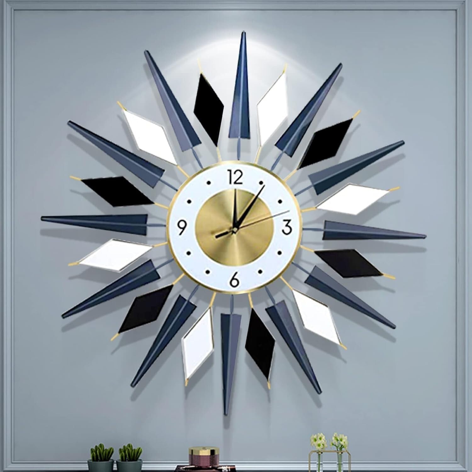 Elegant 28-Inch Decorative Wall Clock - Silent Movement for Living Spaces
