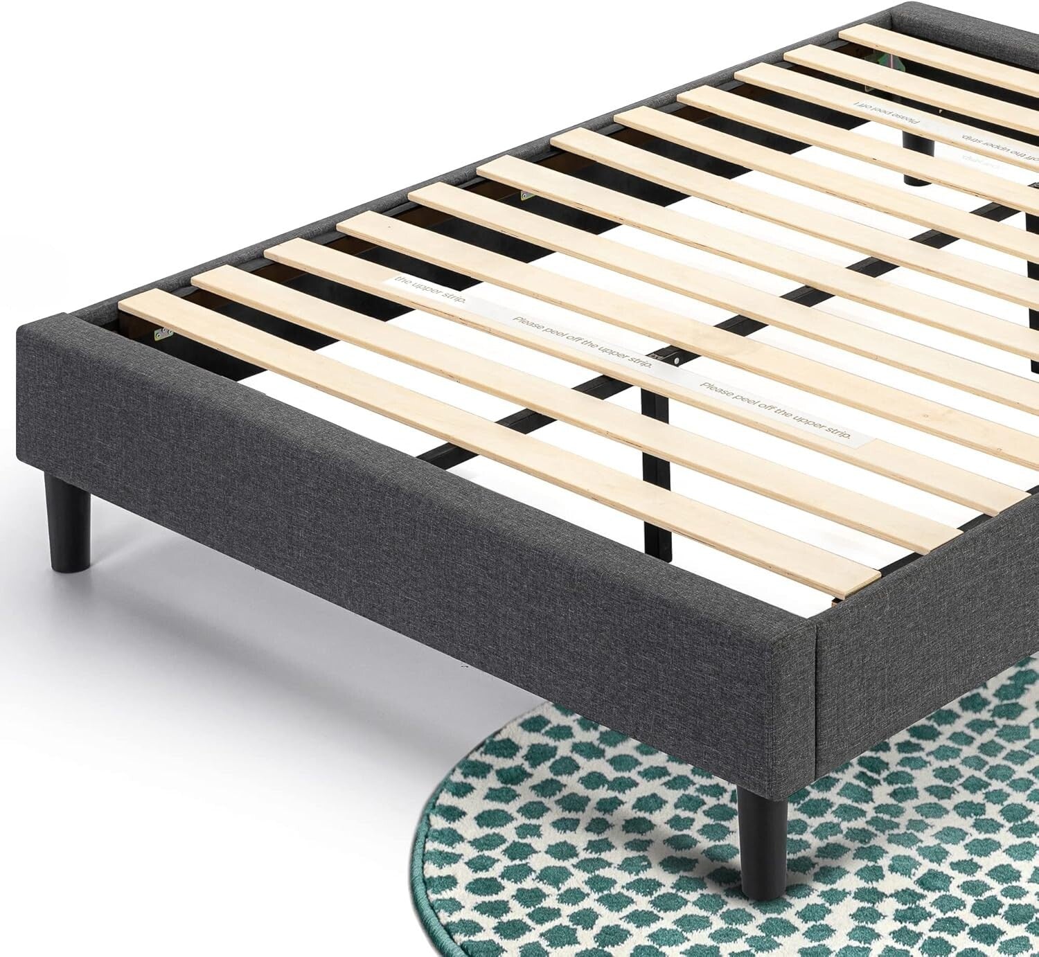 Curtis Upholstered Platform Bed Frame - Full Size, Easy Assembly, No Box Spring