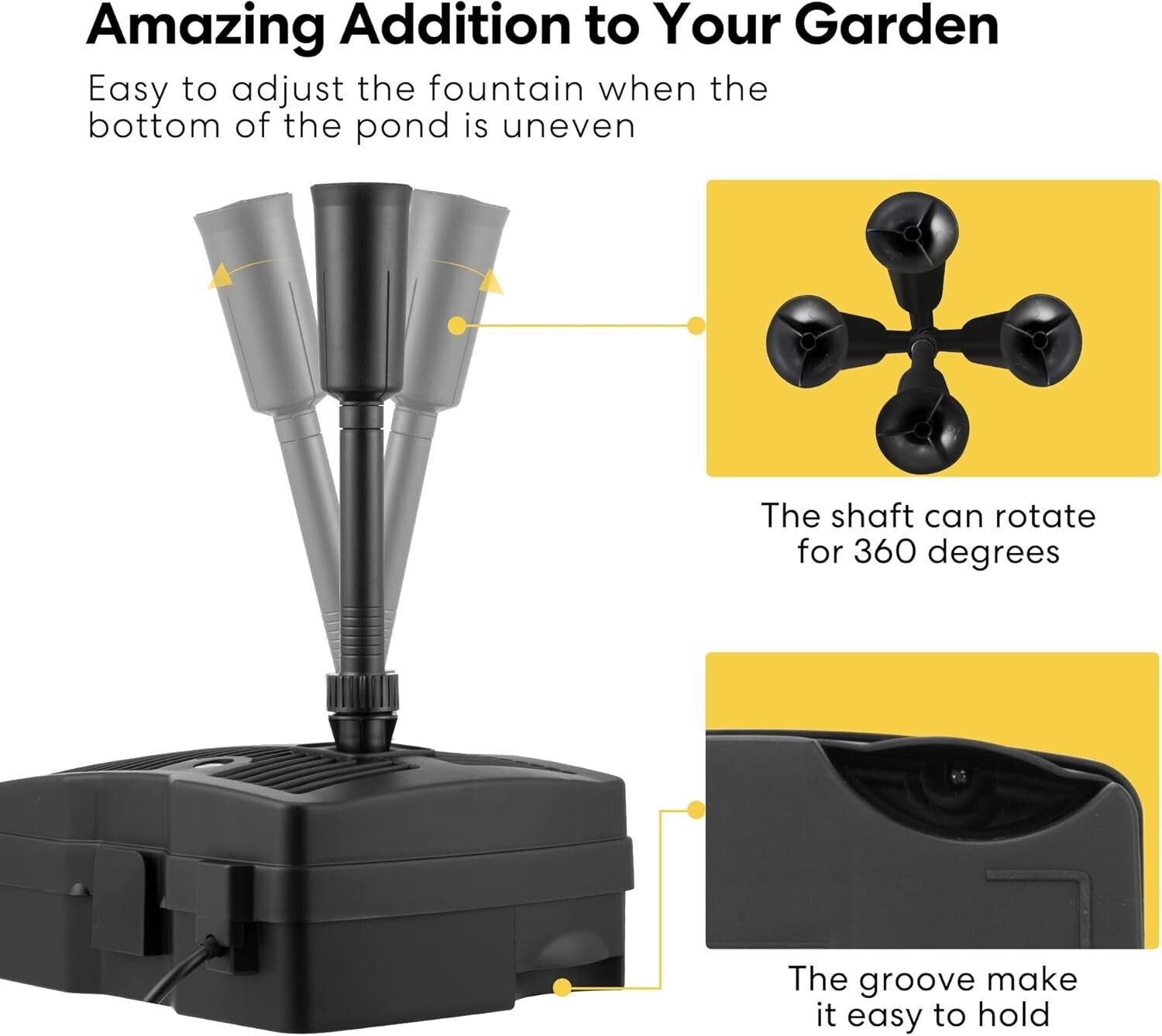 Compact 660 GPH Submersible Pond Pump with Adjustable Water Patterns - Easy Care