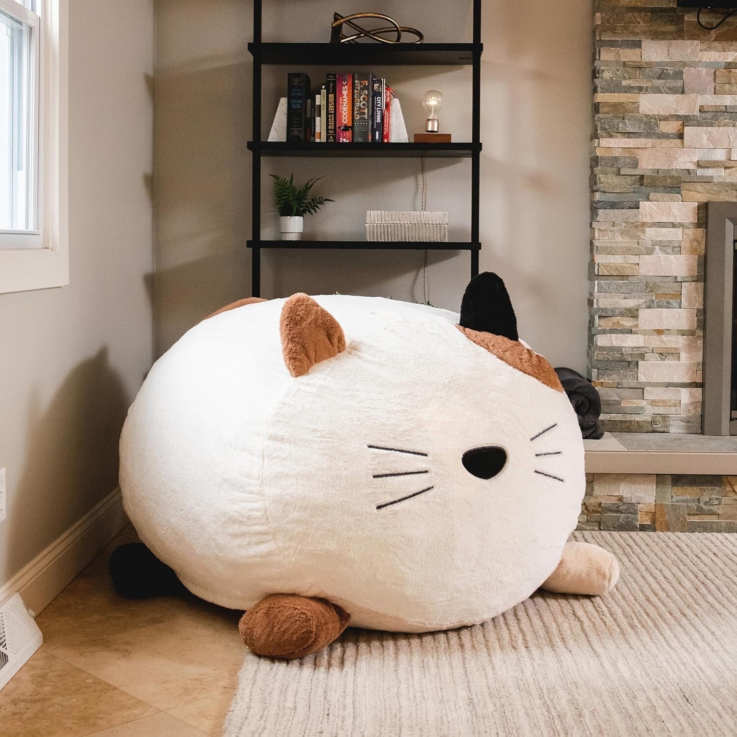 Francesca Feline Plush Bean Bag Chair with Removable Cover - Cozy 3ft Fun