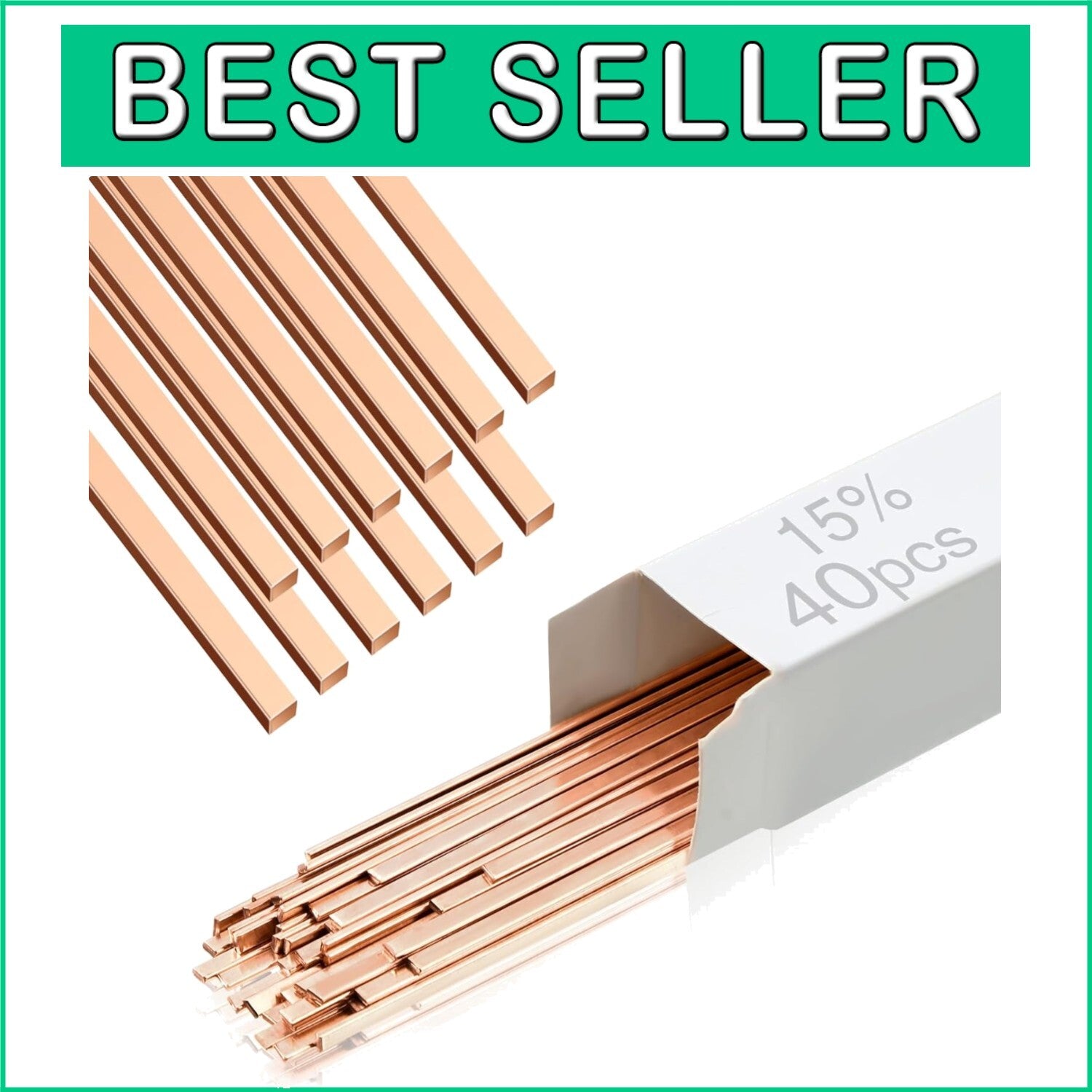40 Sticks AWS BCup-5 Silver Brazing Rods for HVAC & Refrigeration 15% Silver