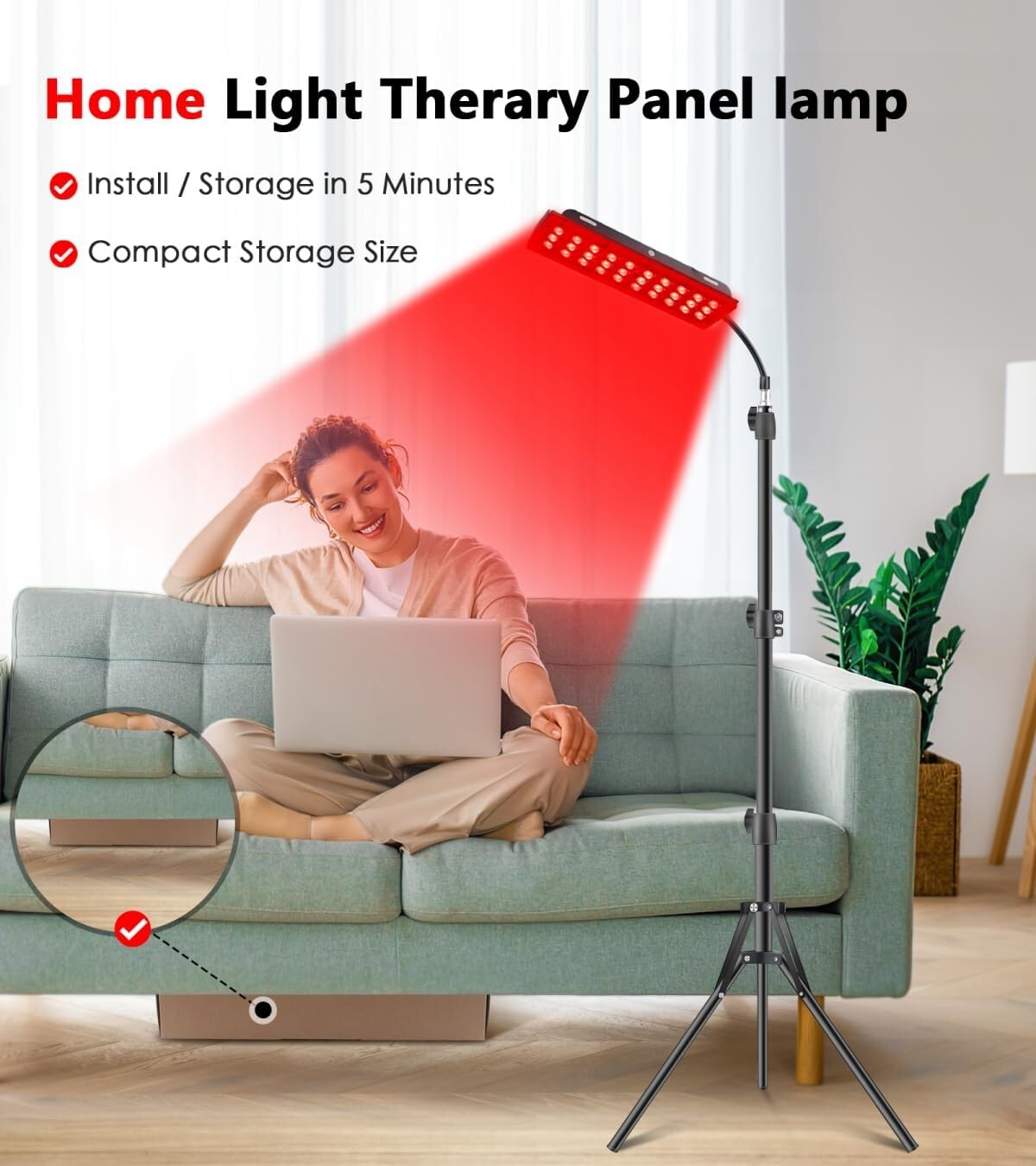 Adjustable Red Light Therapy Panel with Stand - Energize Cells & Alleviate Pain
