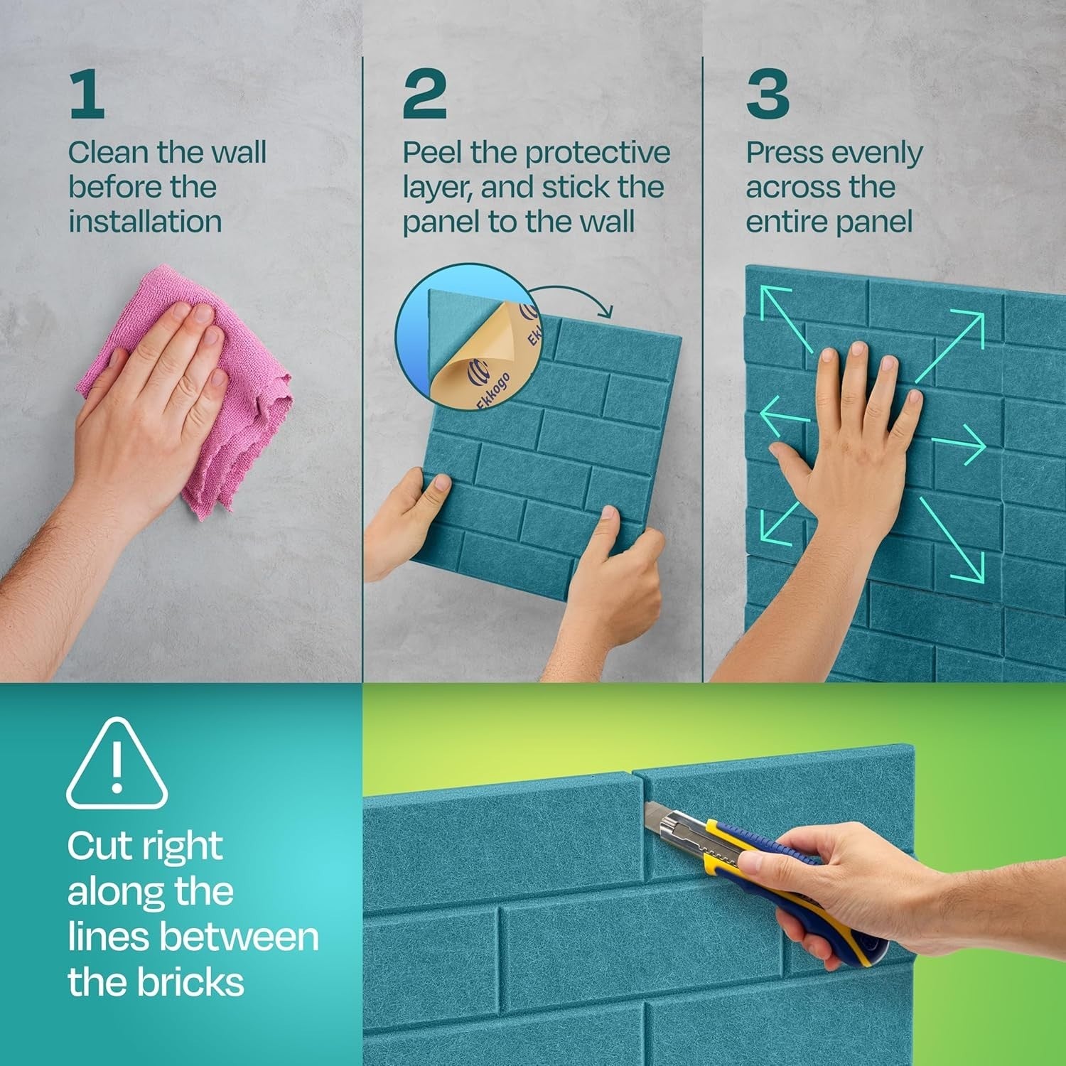 18-Pack Premium Acoustic Panels - Brick Design, Self-Adhesive, for Noise Damping