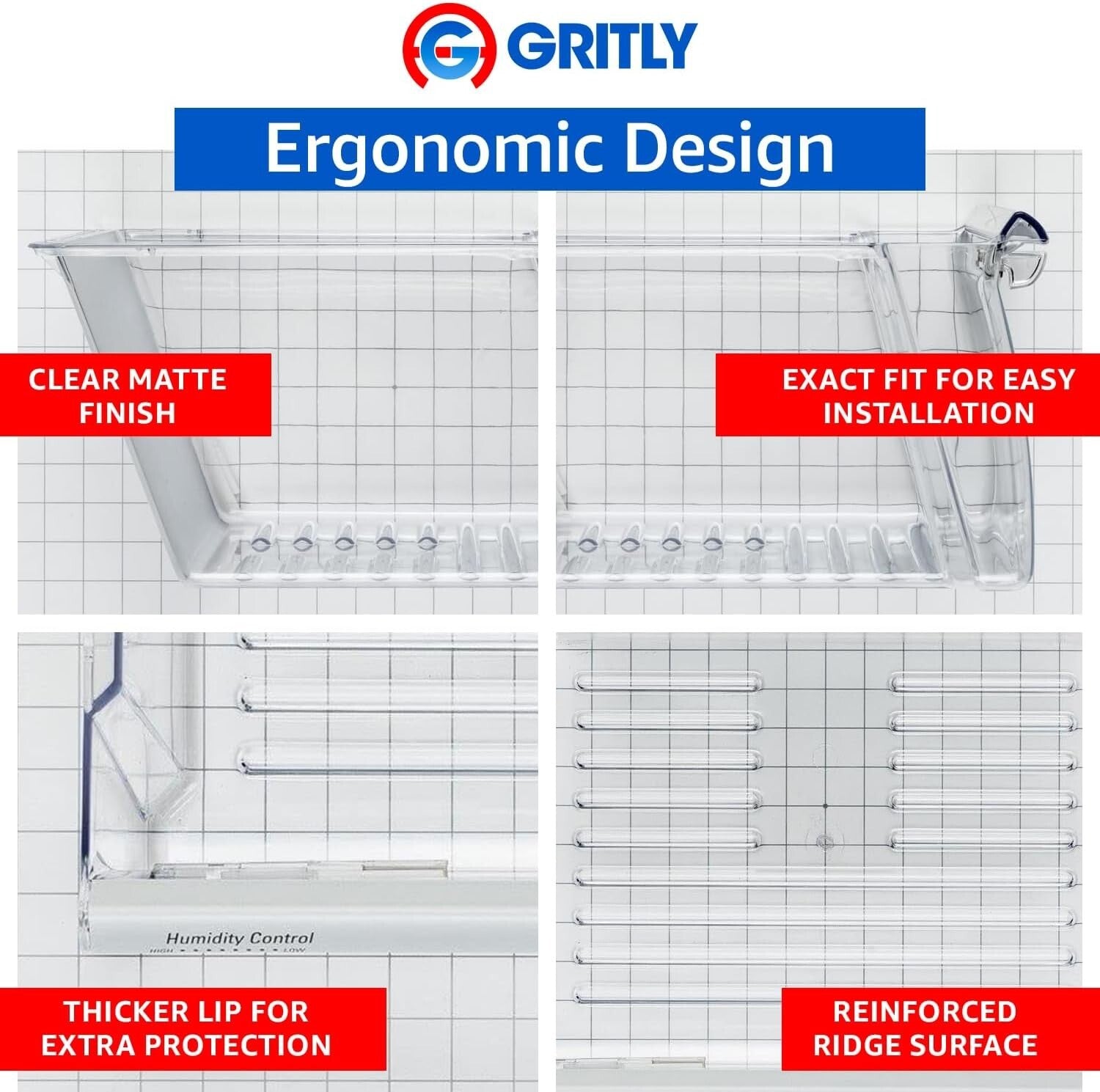 Fits WP Models: Quality Crisper Bin Drawer Replacement with Humidity Control