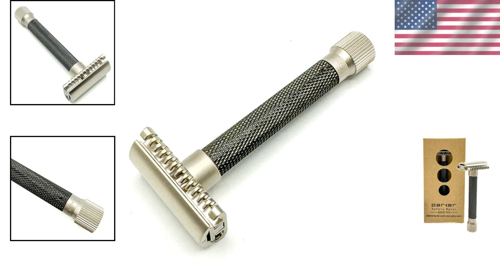 Customizable Shaving - Parker Variant Double Edge Safety Razor with Brass Handle
