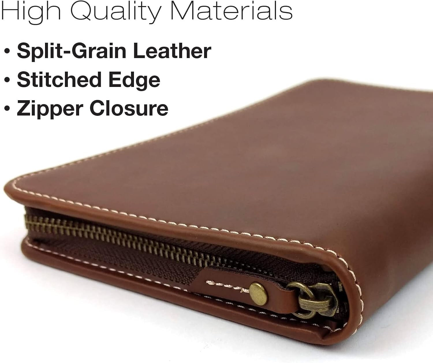 Elegant Black Split Grain Leather Travel Wallet & Passport Holder for Travelers