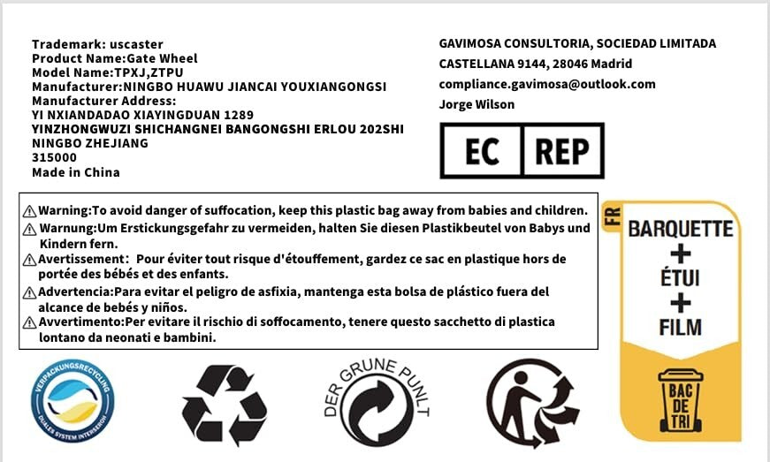 Effortless Installation 8-Inch Gate Caster - 360° Rotation with Spring Mechanism