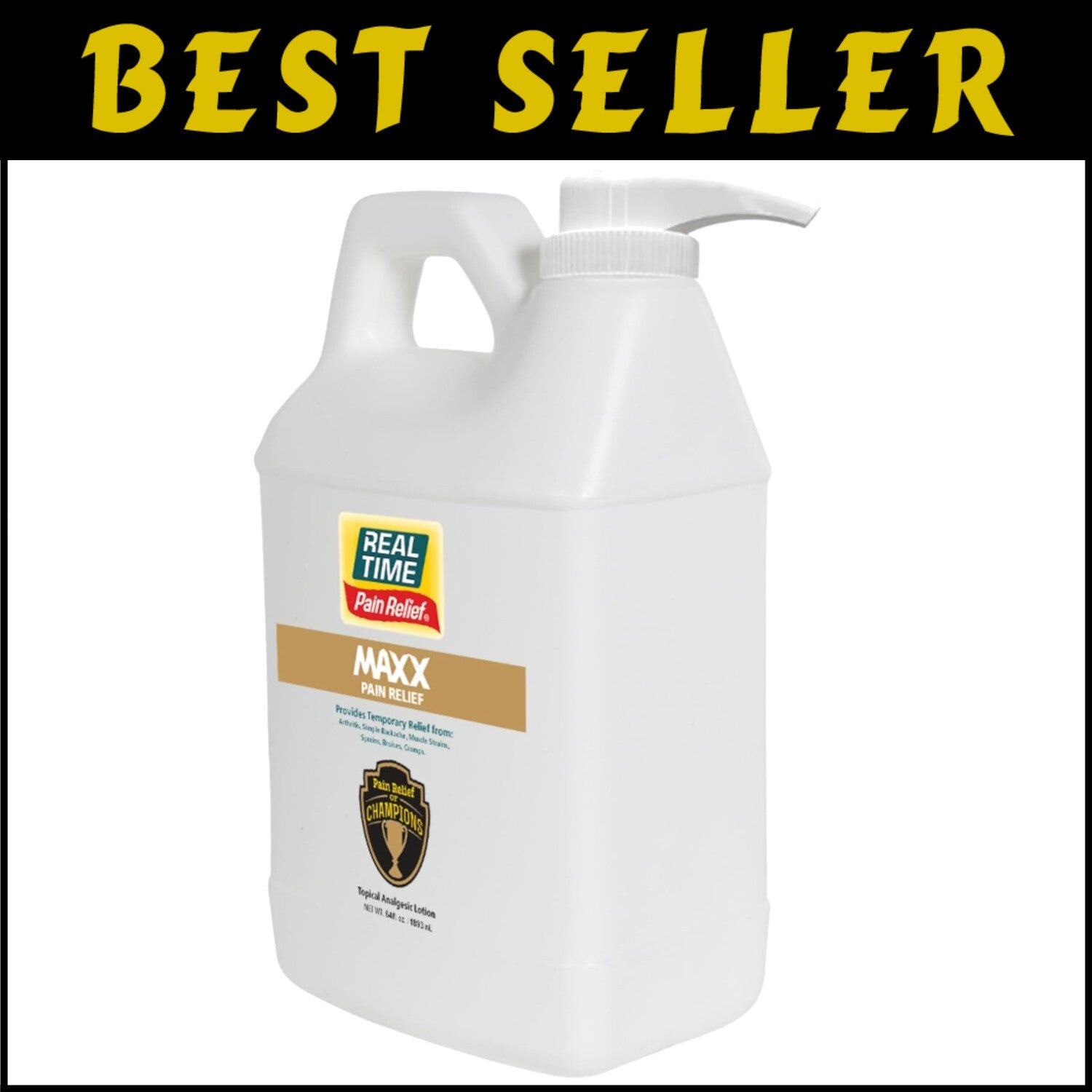 Professional Size MAXX Pain Relief - 64oz Formula for Arthritis and Muscle Pain