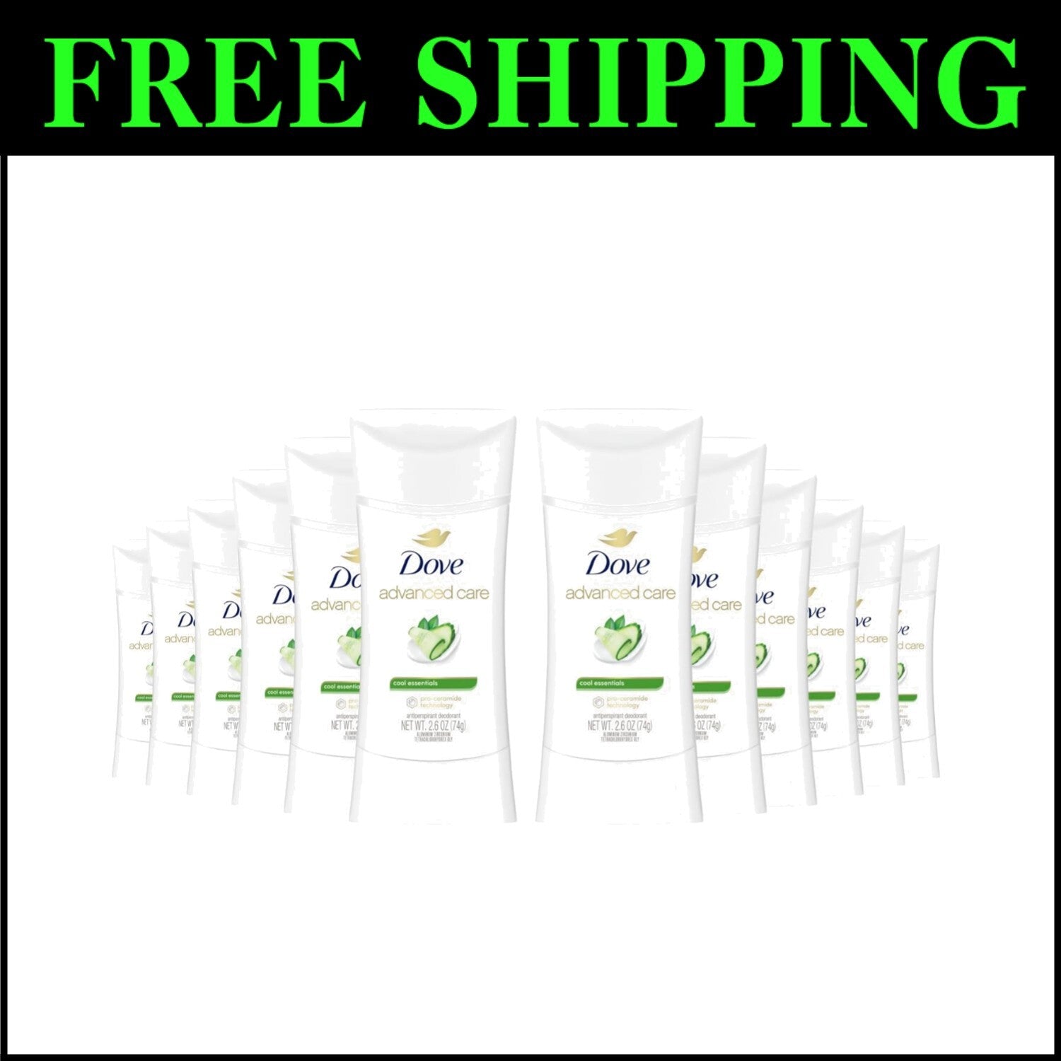 Pack of 12 Advanced Care Antiperspirant Stick - 72h Odor Control & Skin Repair
