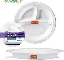 Load image into Gallery viewer, Heavy-Duty 3 Compartment Dinner Plates, 9 Inch, Reusable &amp; Eco-Friendly 150 Pack