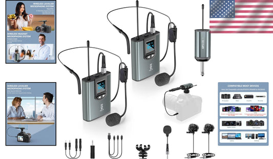 Versatile Wireless Microphone Set with Two Transmitters & Multiple Mics Included
