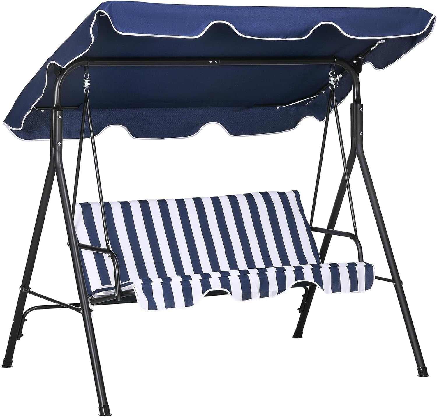 Premium 3-Seat Outdoor Swing Chair - Cushioned & Weather-Resistant with Canopy