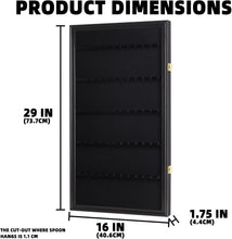 Load image into Gallery viewer, Luxurious 60-Spoon Display Case with Hinged Door &amp; Felt Background - Black
