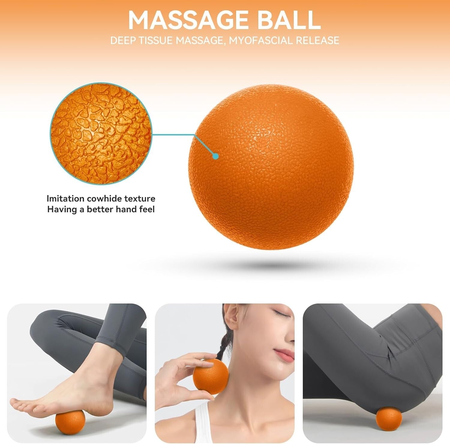 5-in-1 High-Density Foam Roller Set for Deep Tissue Muscle Relief - Orange/Black