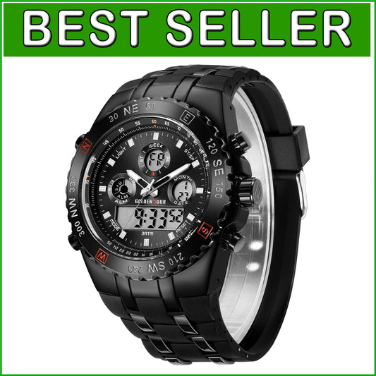 Big Face Luxury Military Watch – 3ATM Waterproof & Multi-Functional Features