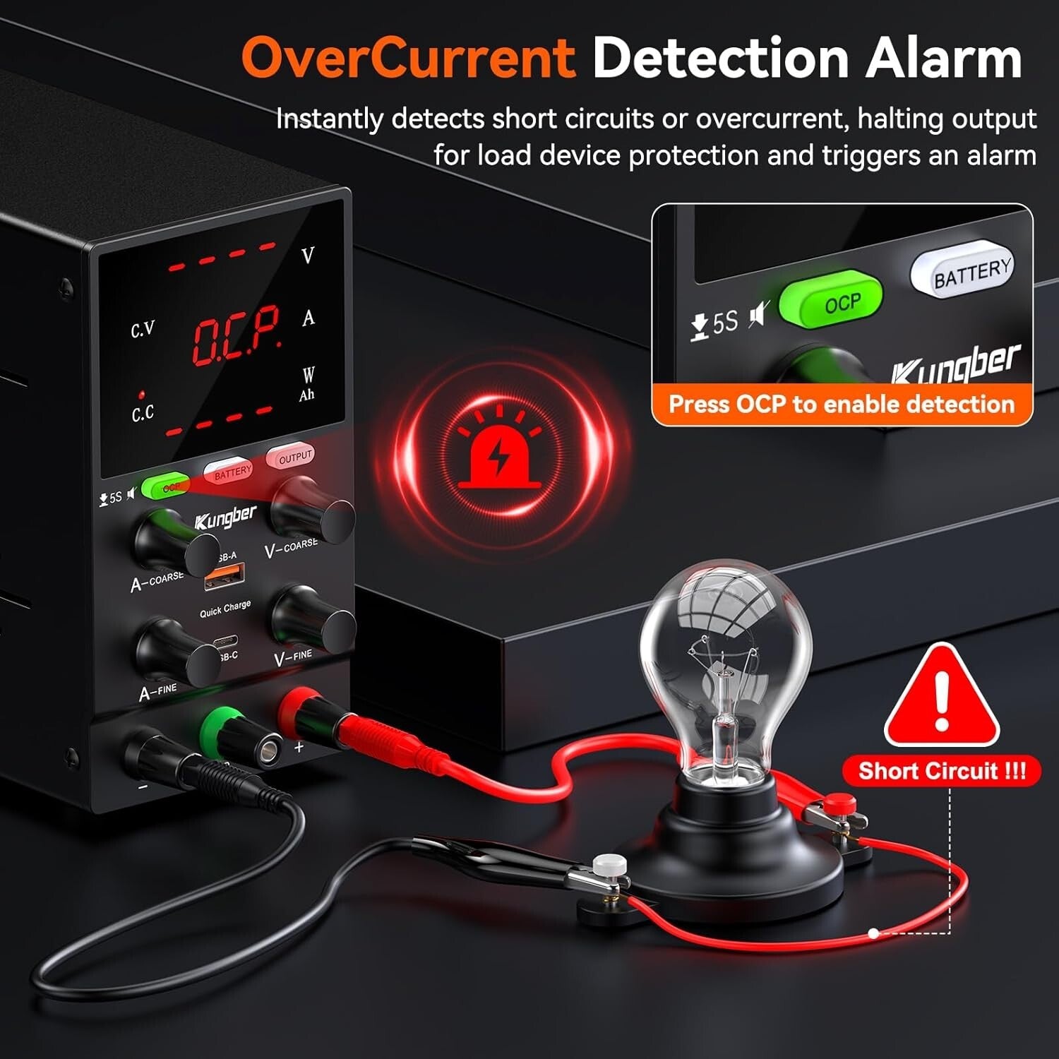 Compact 30V 10A Bench DC Power Supply: Intelligent Charging & Safety Alarms