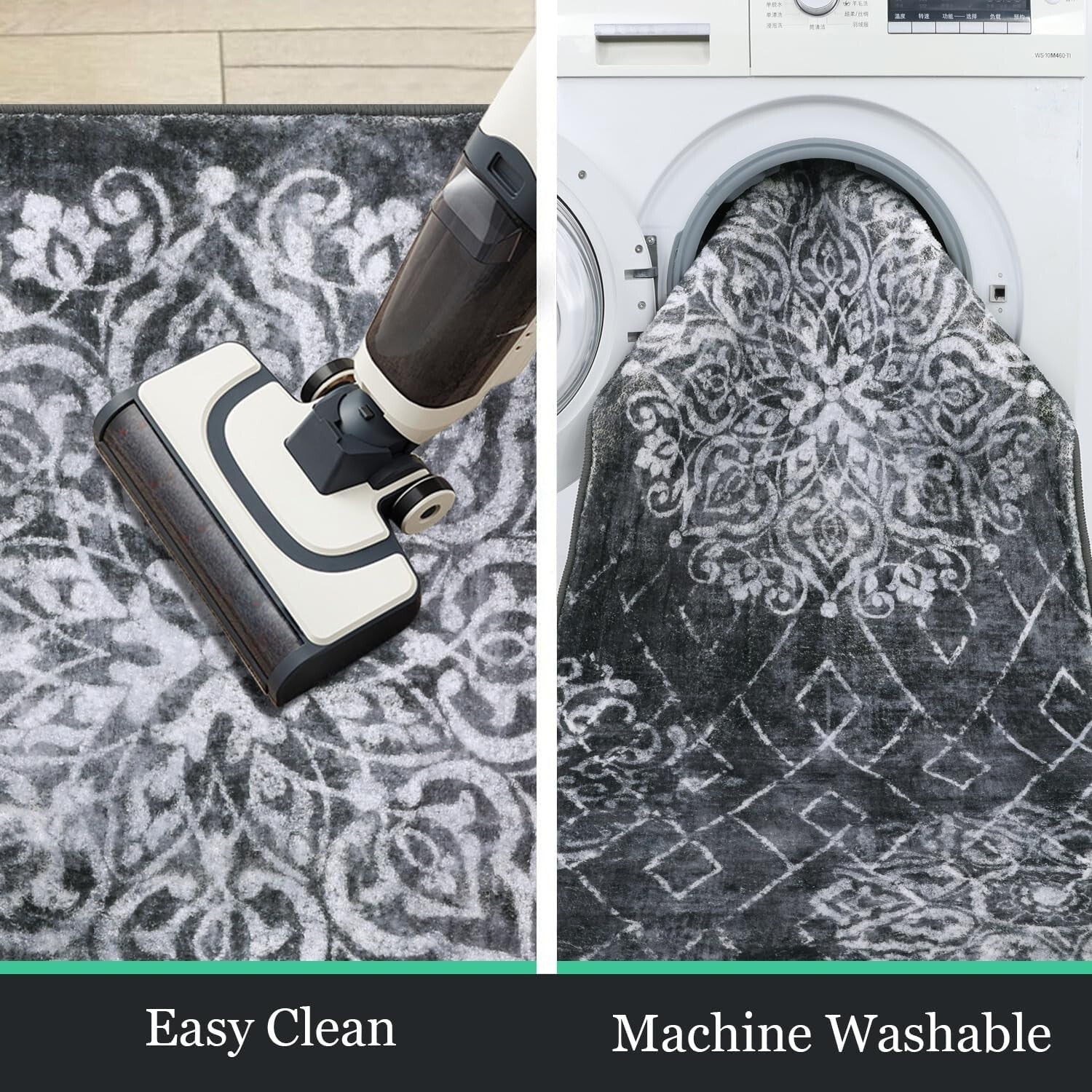 Soft & Plush 2'x8' Washable Runner Rug - Floral Design for Hallways & Entryways