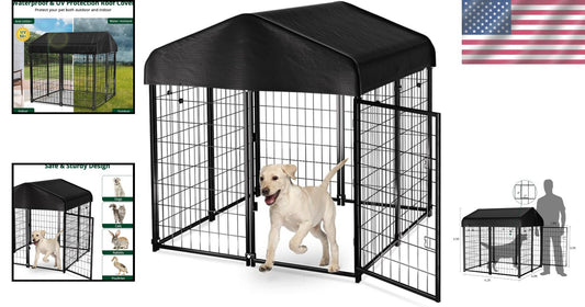 Spacious Outdoor Dog House with Waterproof Roof for Small to Medium Breeds