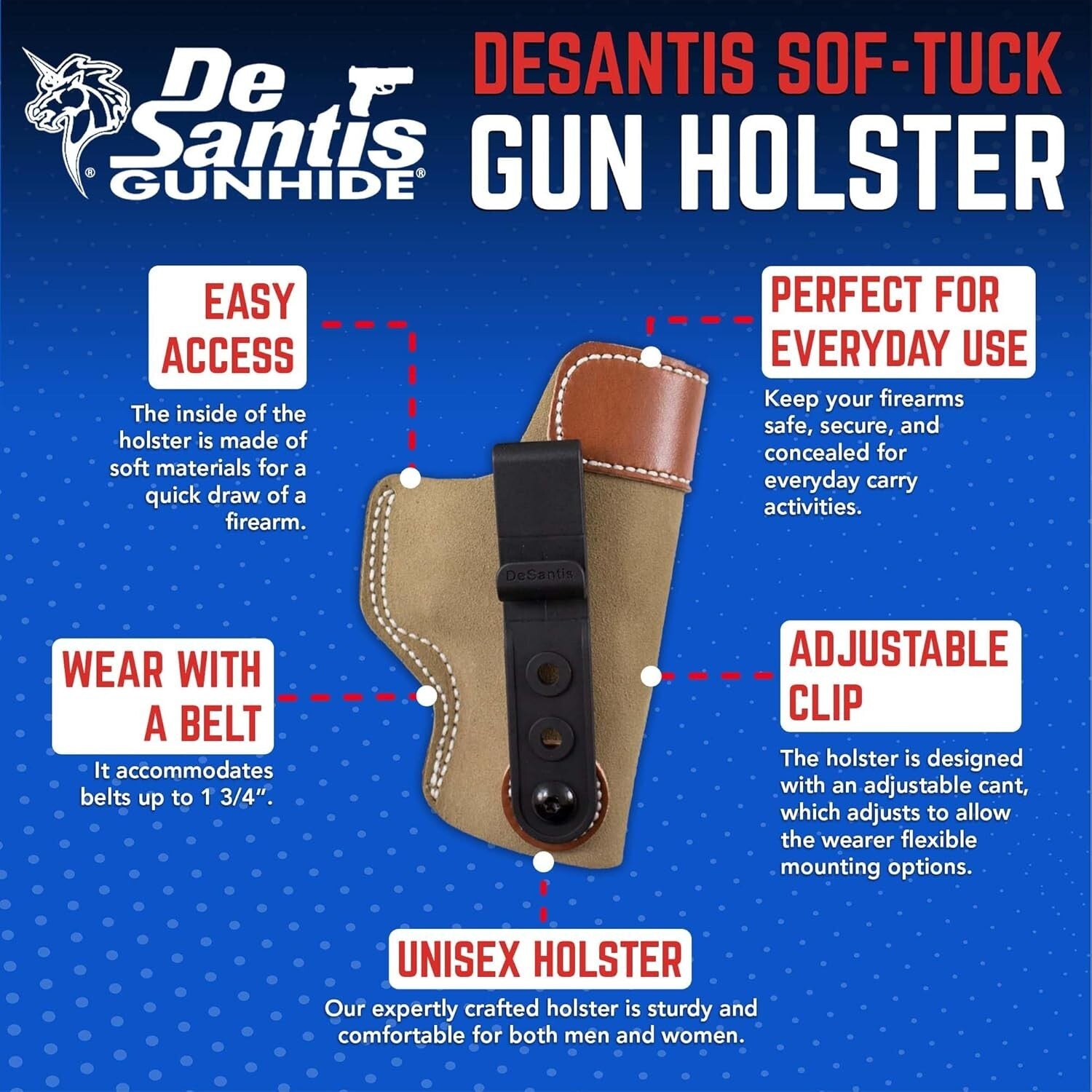 Lightweight Sof-Tuck Leather Holster for GLOCK & Taurus - Easy Access Right-Hand