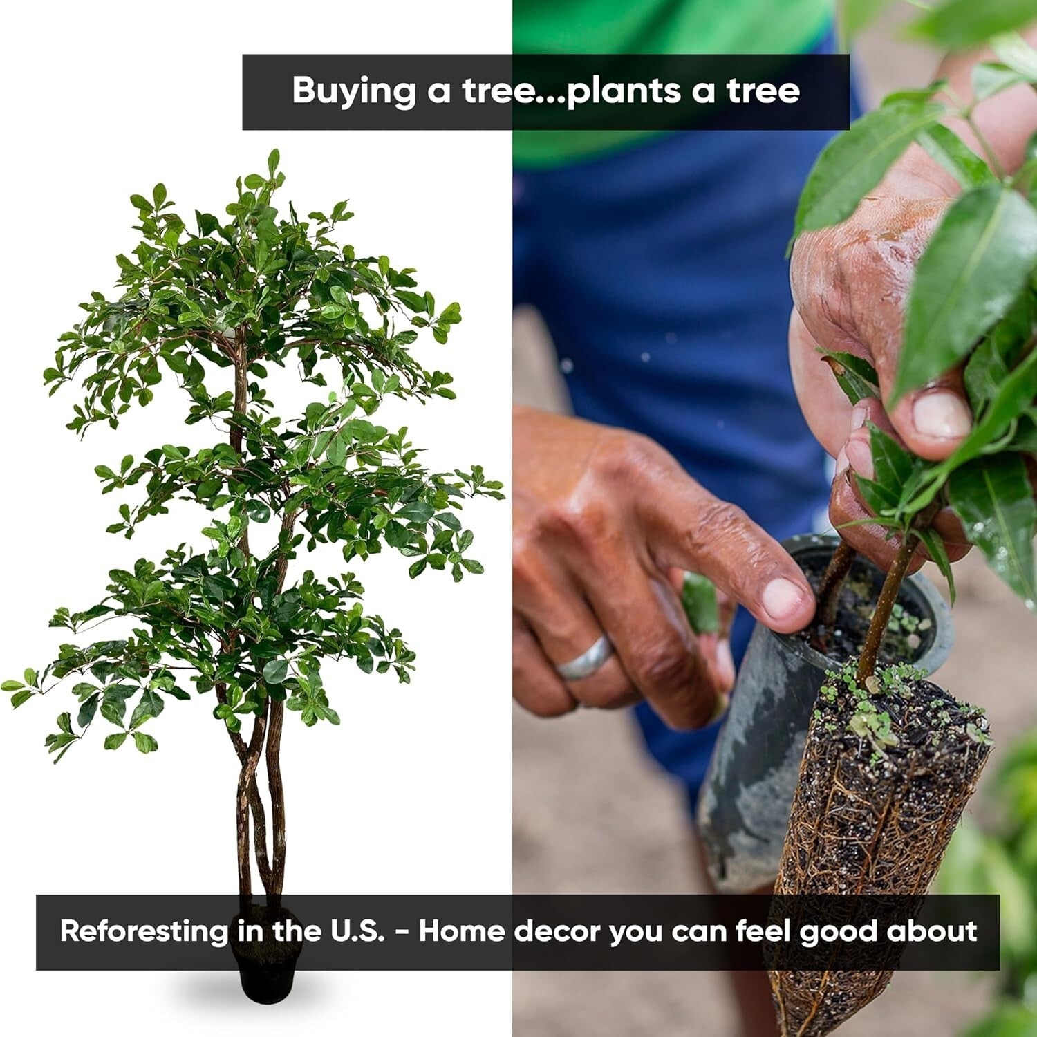 Ethically Sourced Real Wood 3-Tier Olive Tree - 6.5ft Hypoallergenic Decor